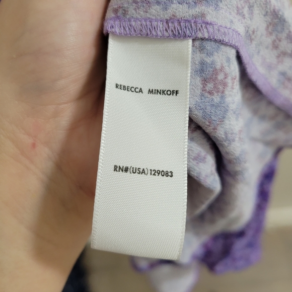 Rebecca Minkoff Esme dress long sleeve midi floral purple M - Picture 5 of 7